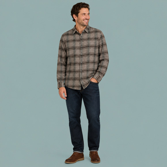 Vince Other - Vince Size Large L Gray Brown Double Face Plaid Button Front Viscose Wool Men's